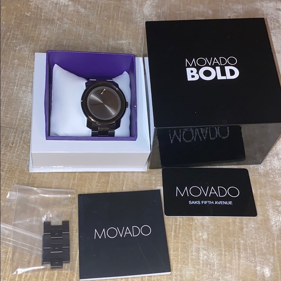 Large Movado BOLD watch 42 mm black.